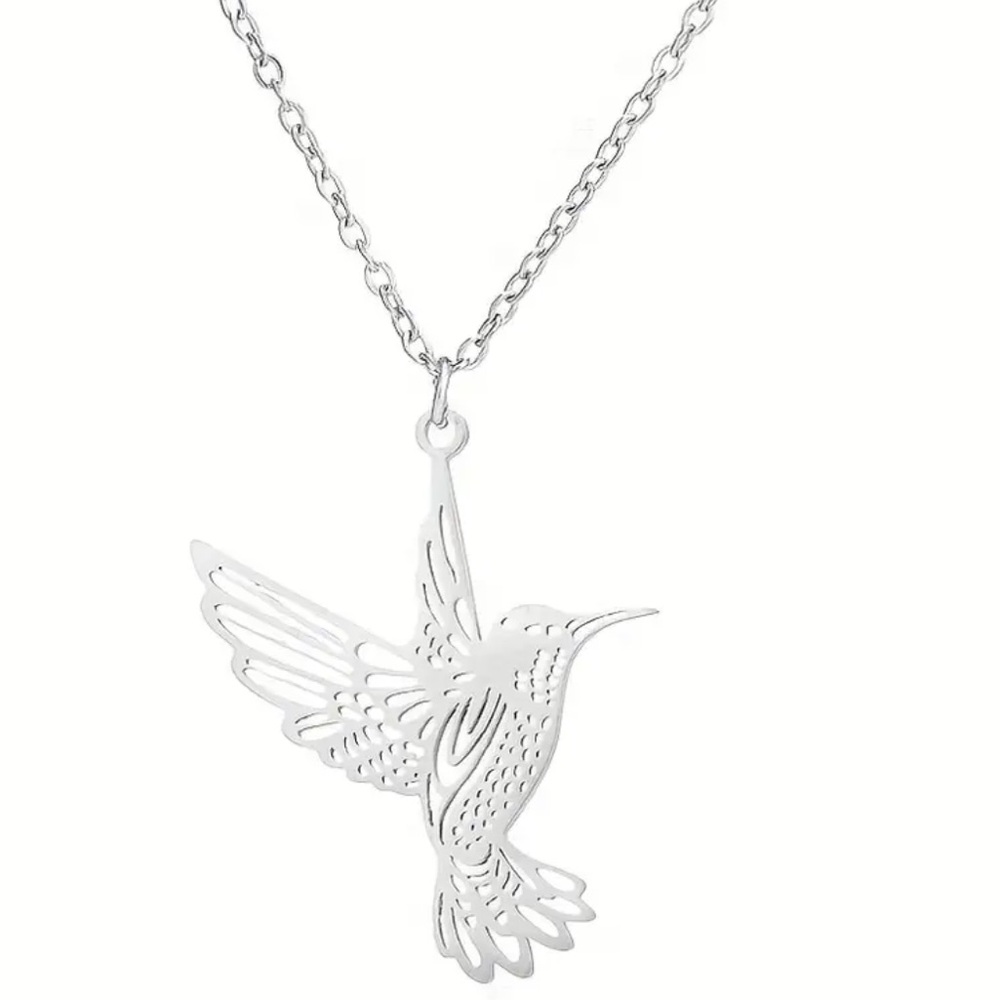 HUMMINGBIRD Stainless Steel Necklace 17.5” long